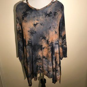 🎁 Sale! 🎁 Olivia Sky tie-dye cold shoulder tunic top, L